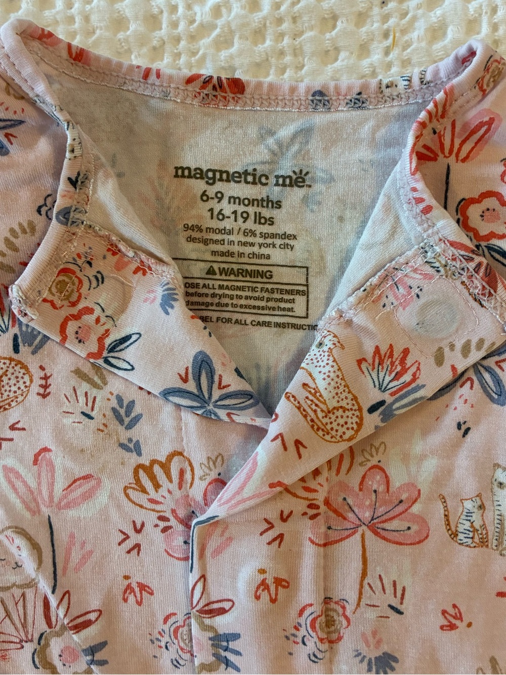 Magnetic Me Dandy Lions Footie 6-9 Months Pink Modal - Picture 8 of 8